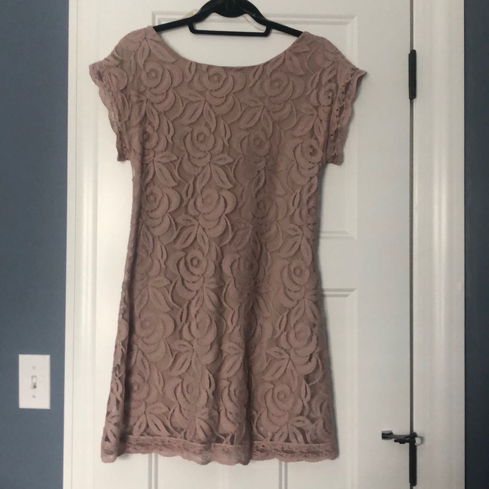 Tan Floral Dress